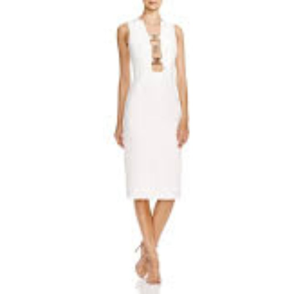 AQ/AQ Climax Midi White Dress